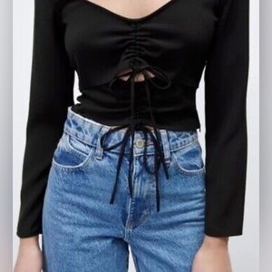 ZARA RUCHED CUT OUT TOP